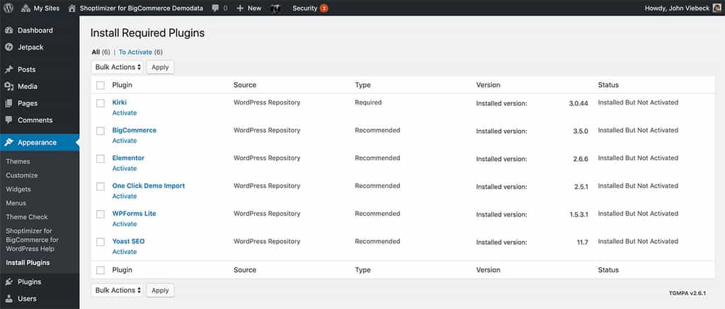Enable the recommended plugins