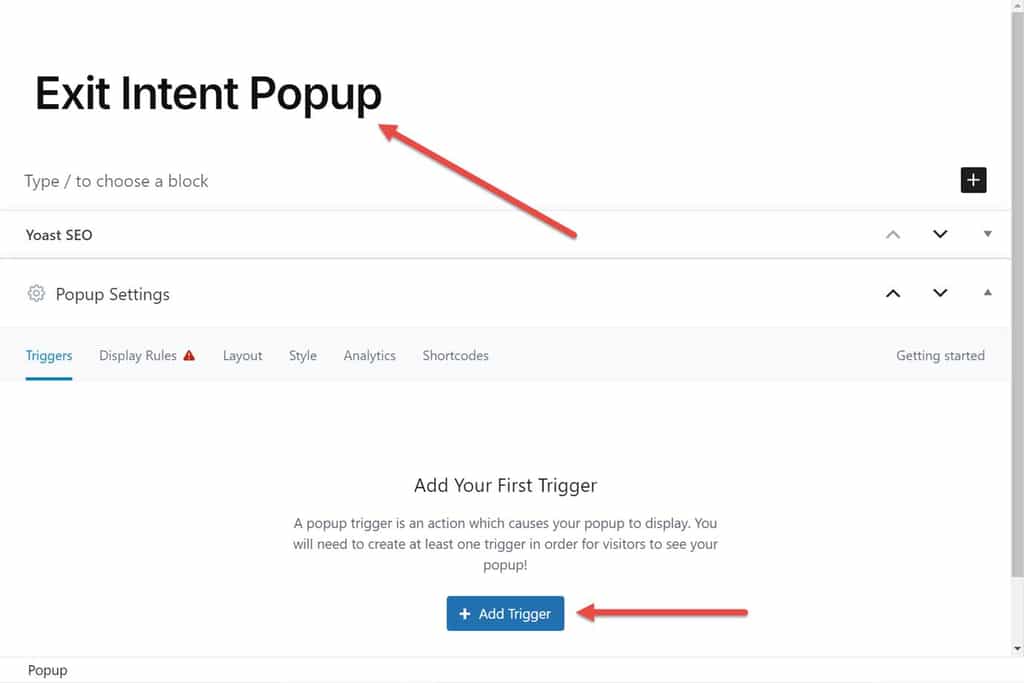 Add Popup Title