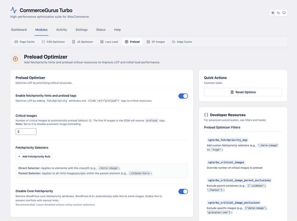 CommerceGurus Turbo: Preload