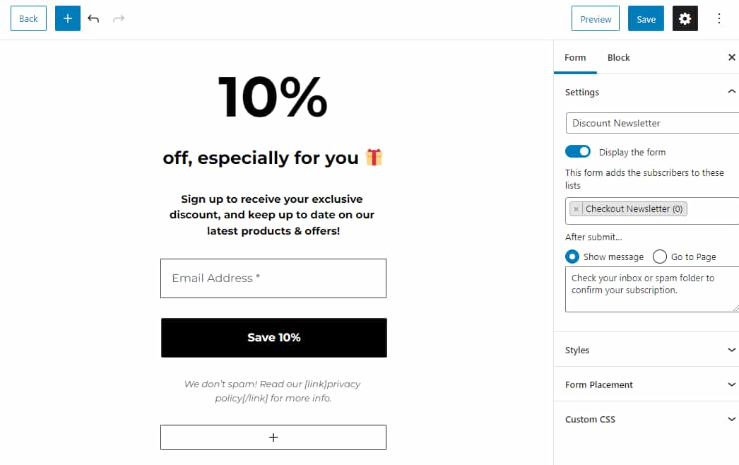 Create MailPoet newsletter