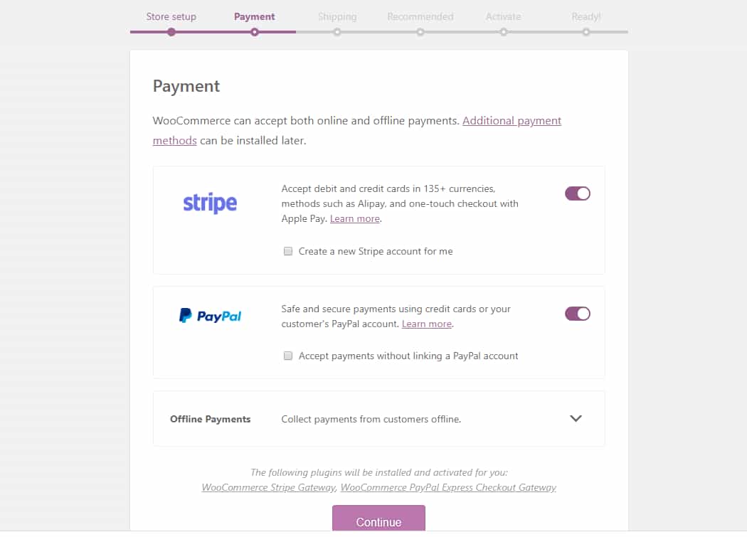 WooCommerce payment methods