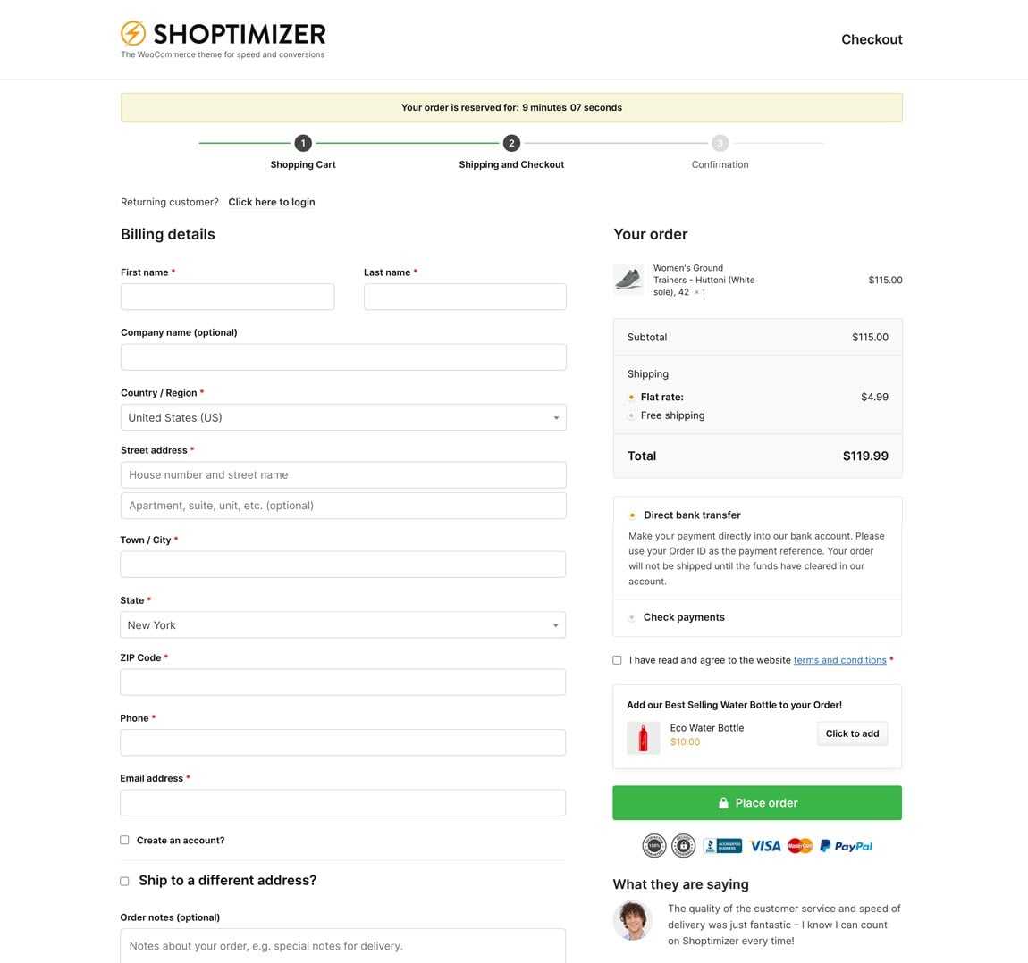 Complete an order quicker
