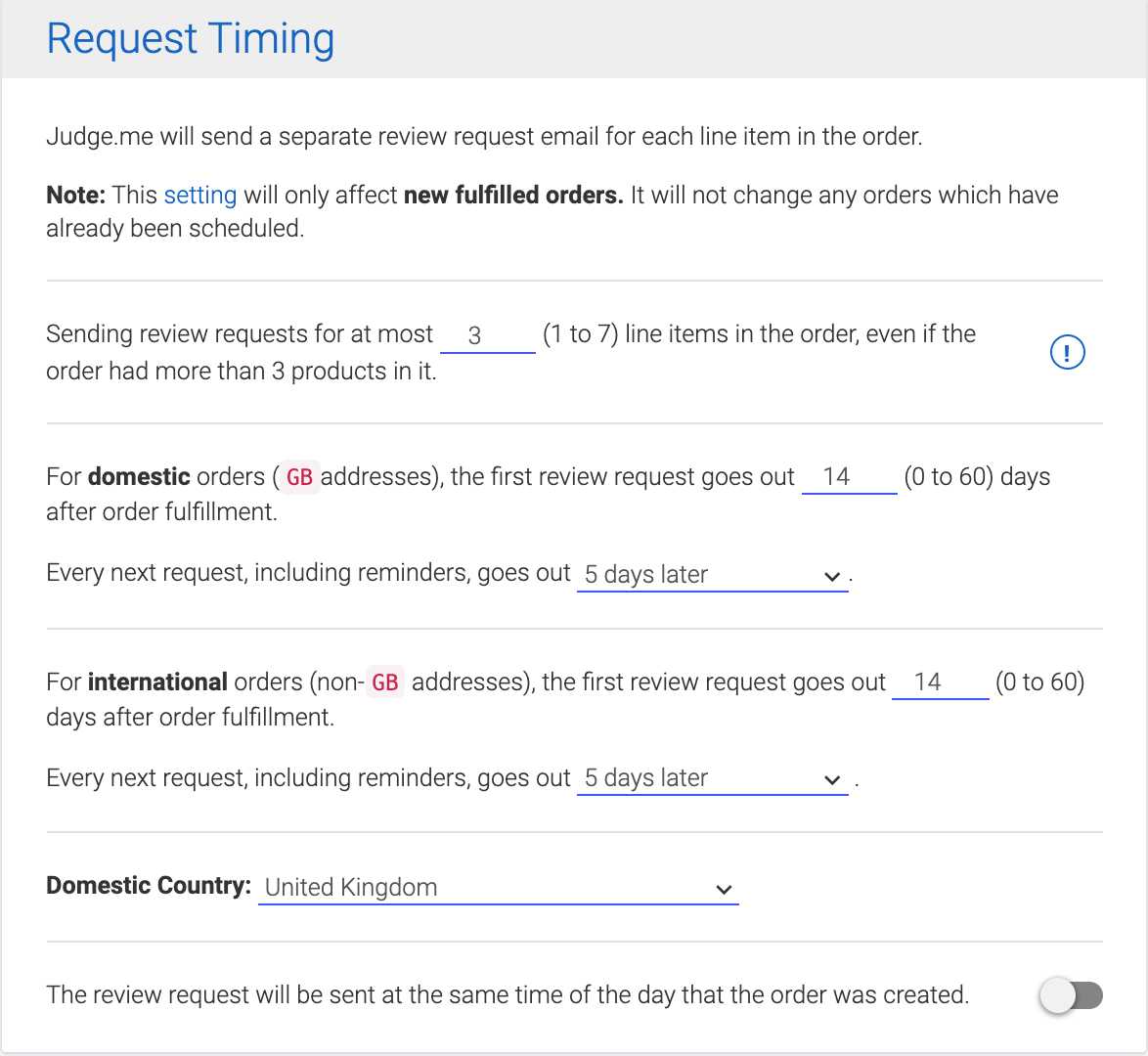 Request timing
