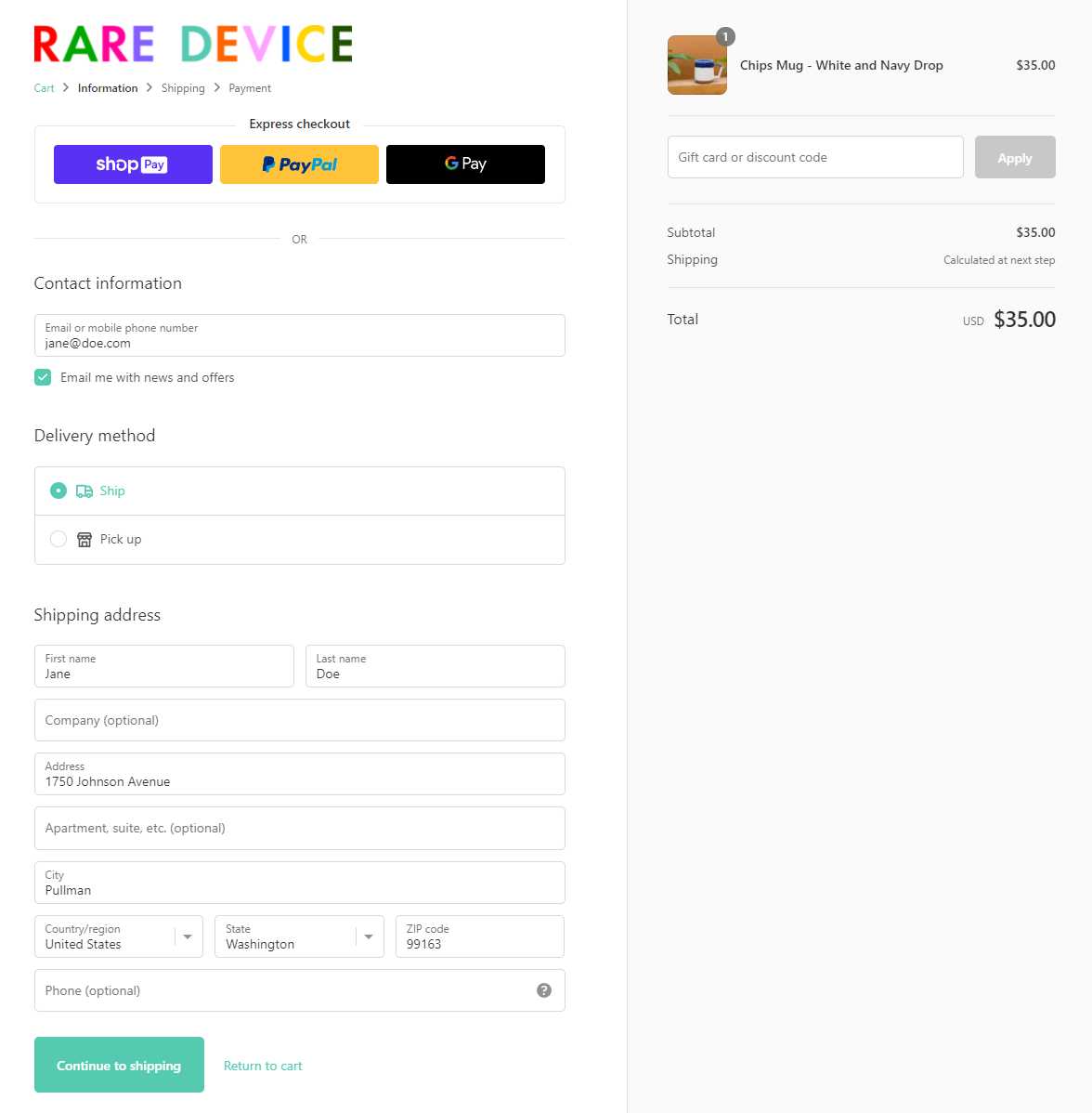 Shopify distraction-free checkout flow