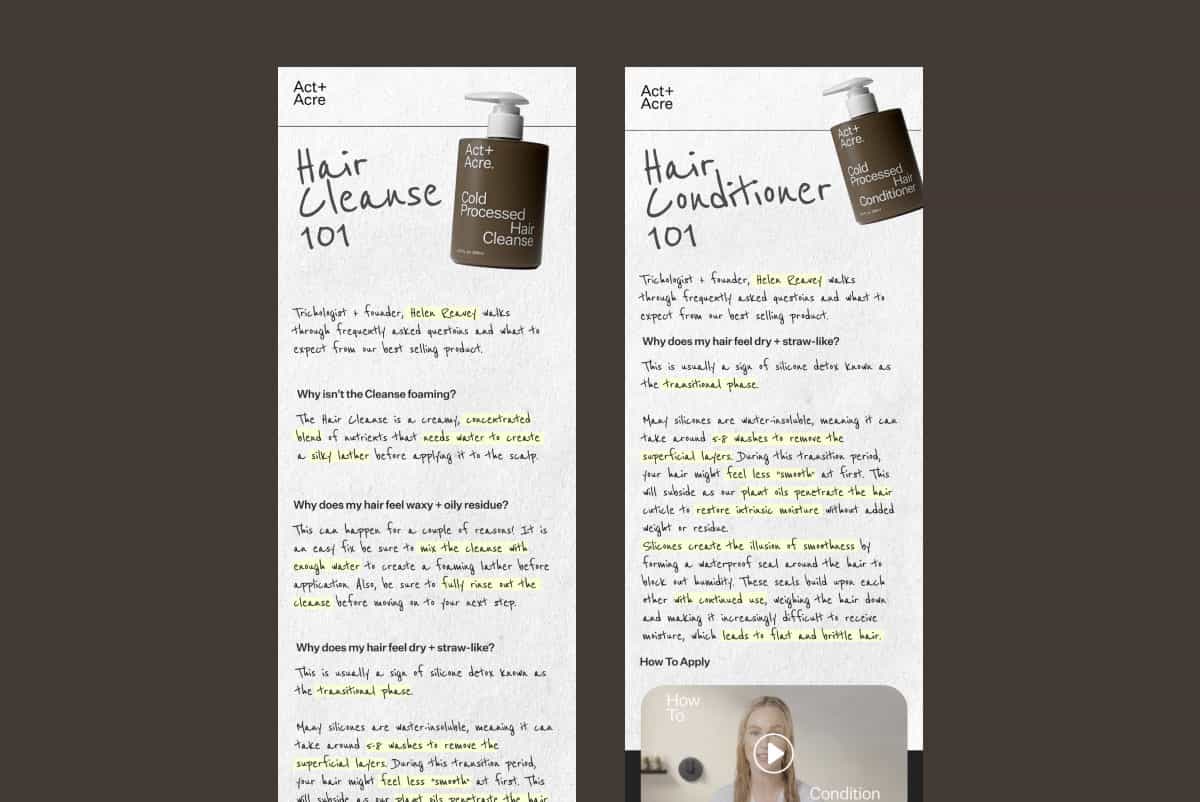 Post Purchase Page Example 