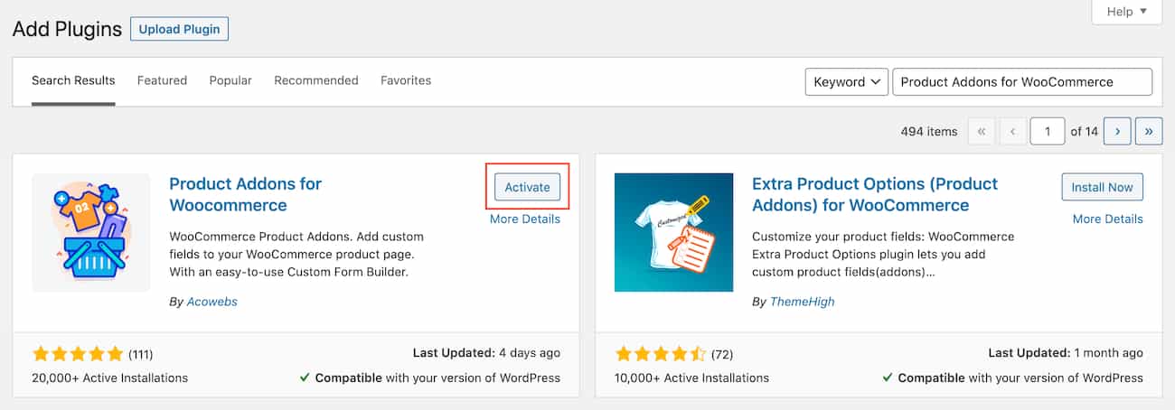 Activate plugin