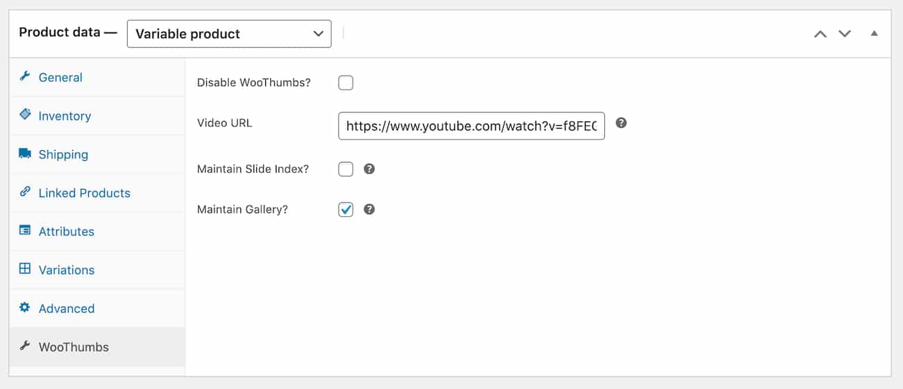 WooThumbs settings