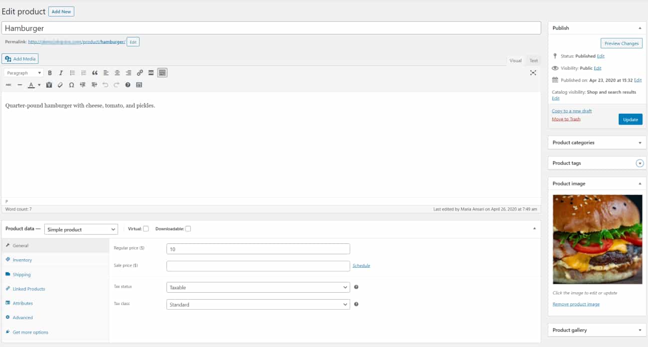 WooCommerce simple product