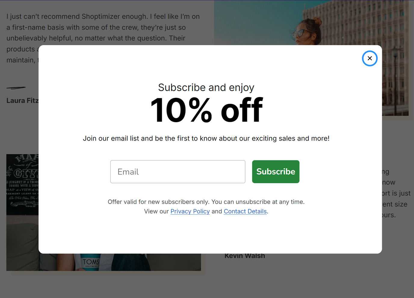 On Scroll Popup Example 