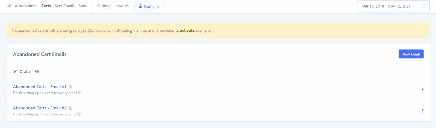 Metorik abandoned cart emails