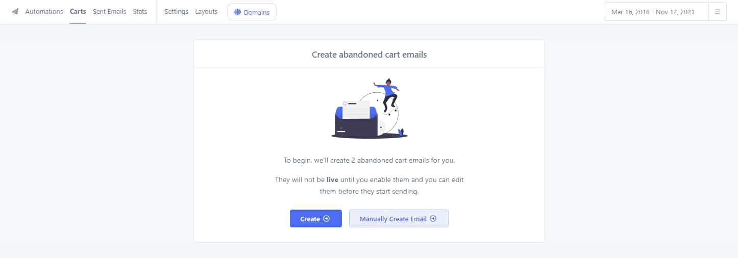 Create abandoned cart emails