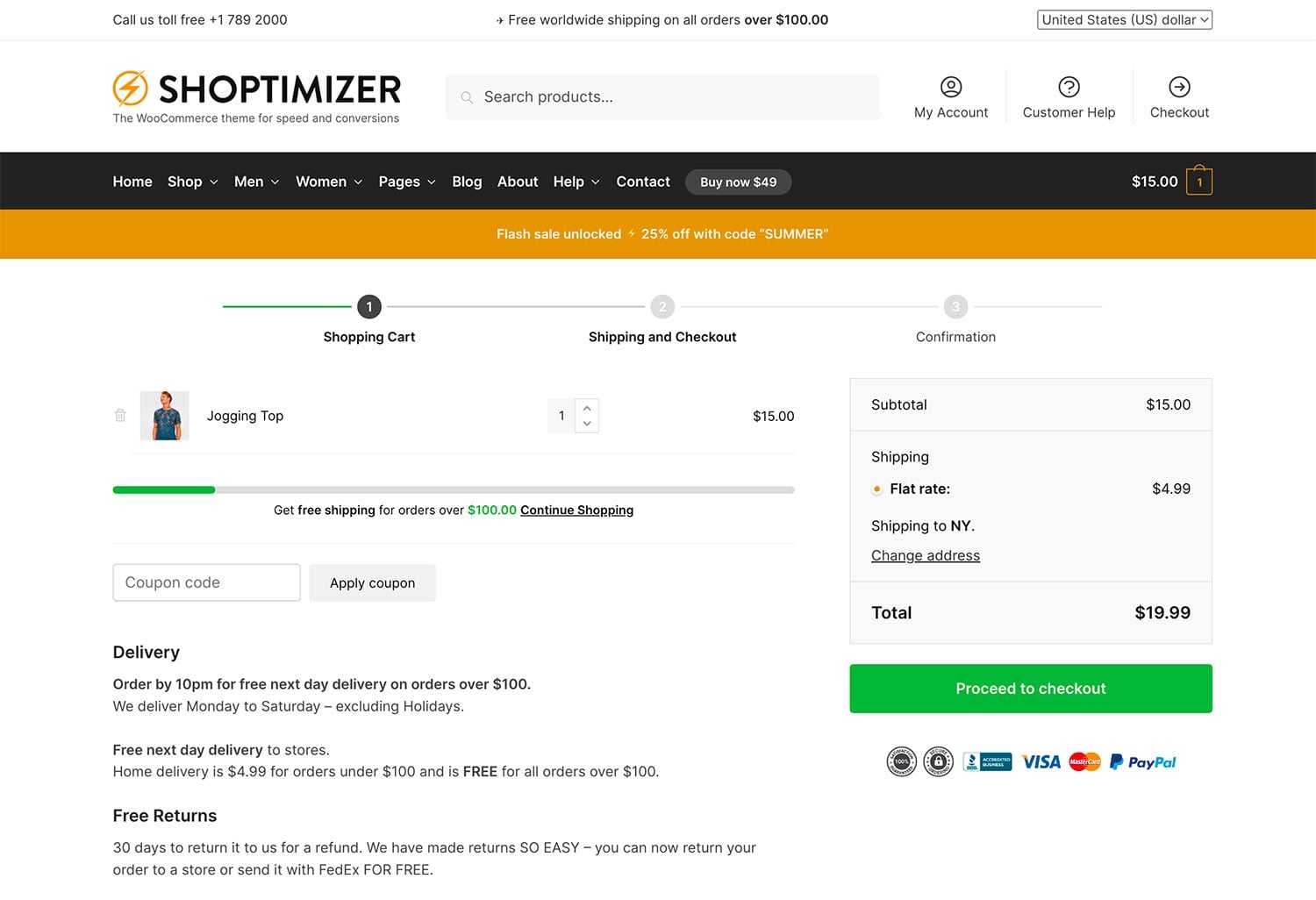 Security badges on the cart page in WooCommerce.