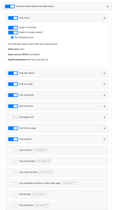 Track key actions.