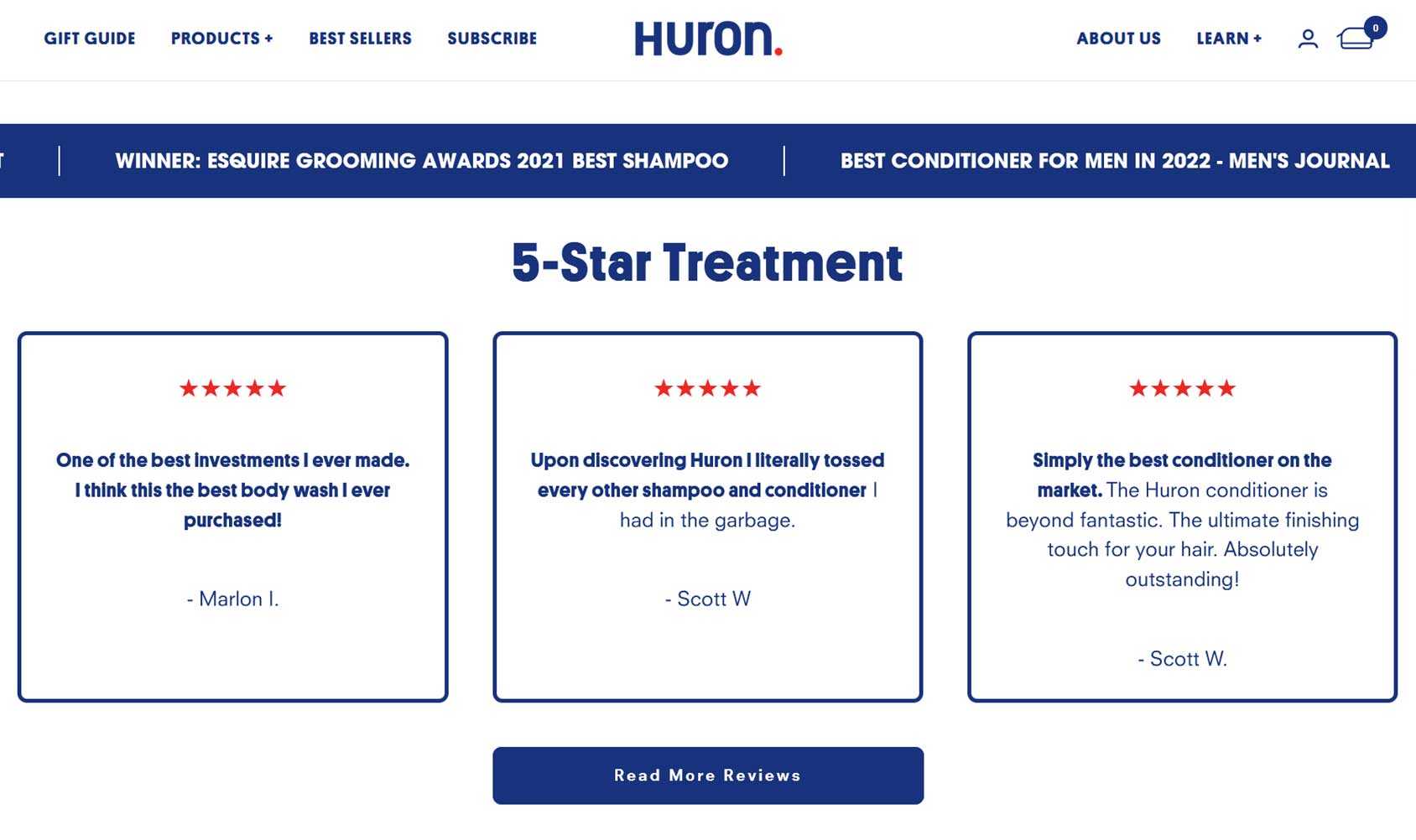 Huron eCommerce Social Proof Example