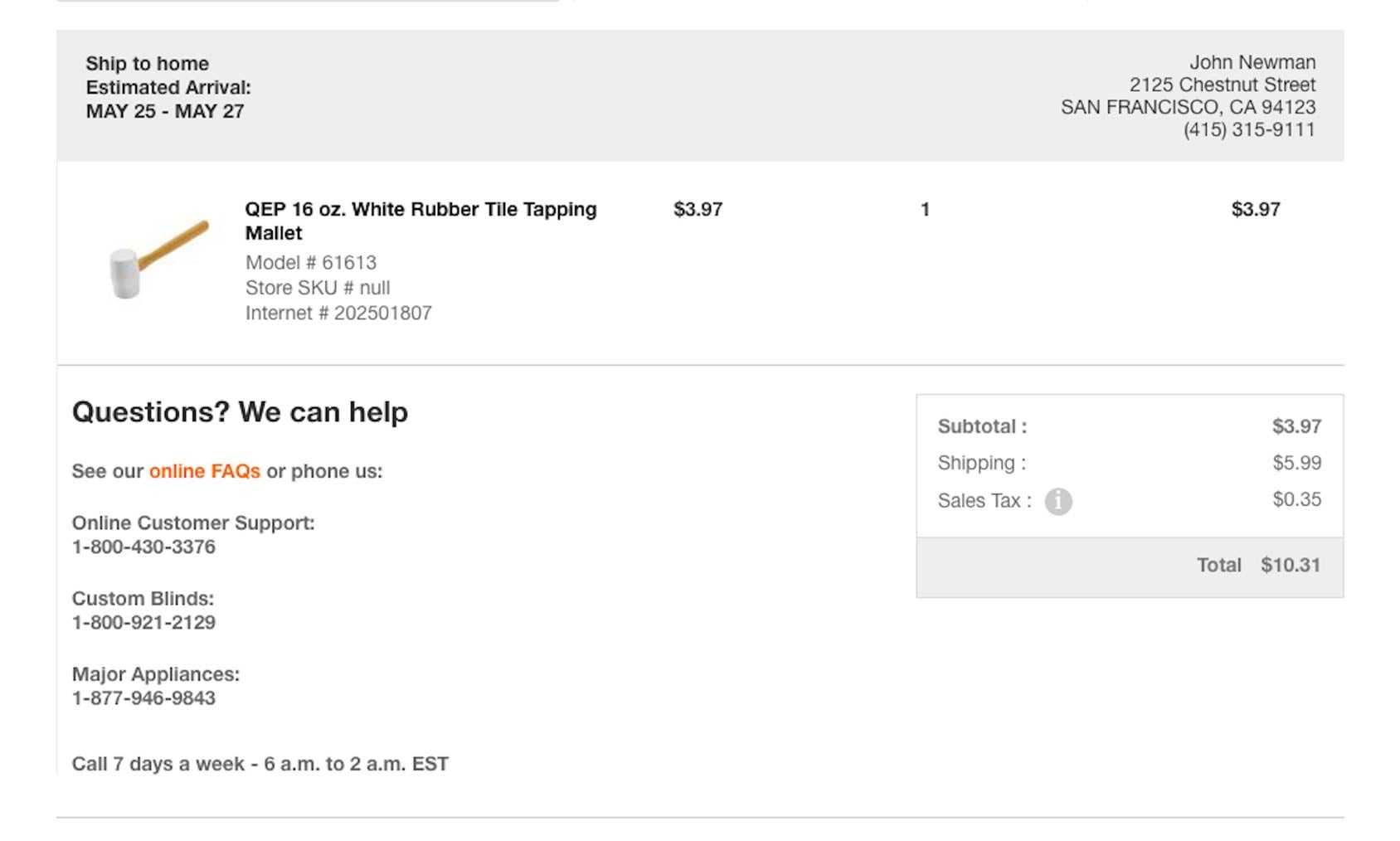 Support Links Customer Survey Order Confirmation Page eCommerce Example 
