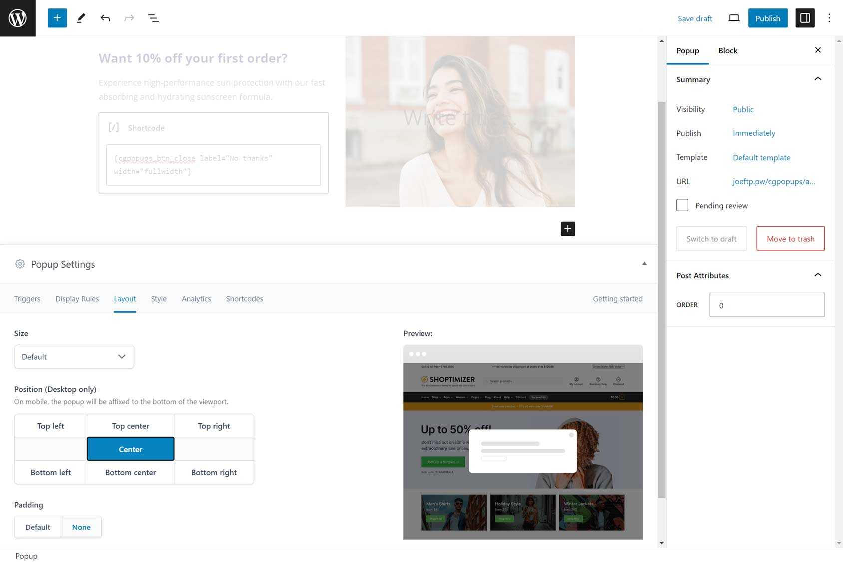 Popup Builder Interface