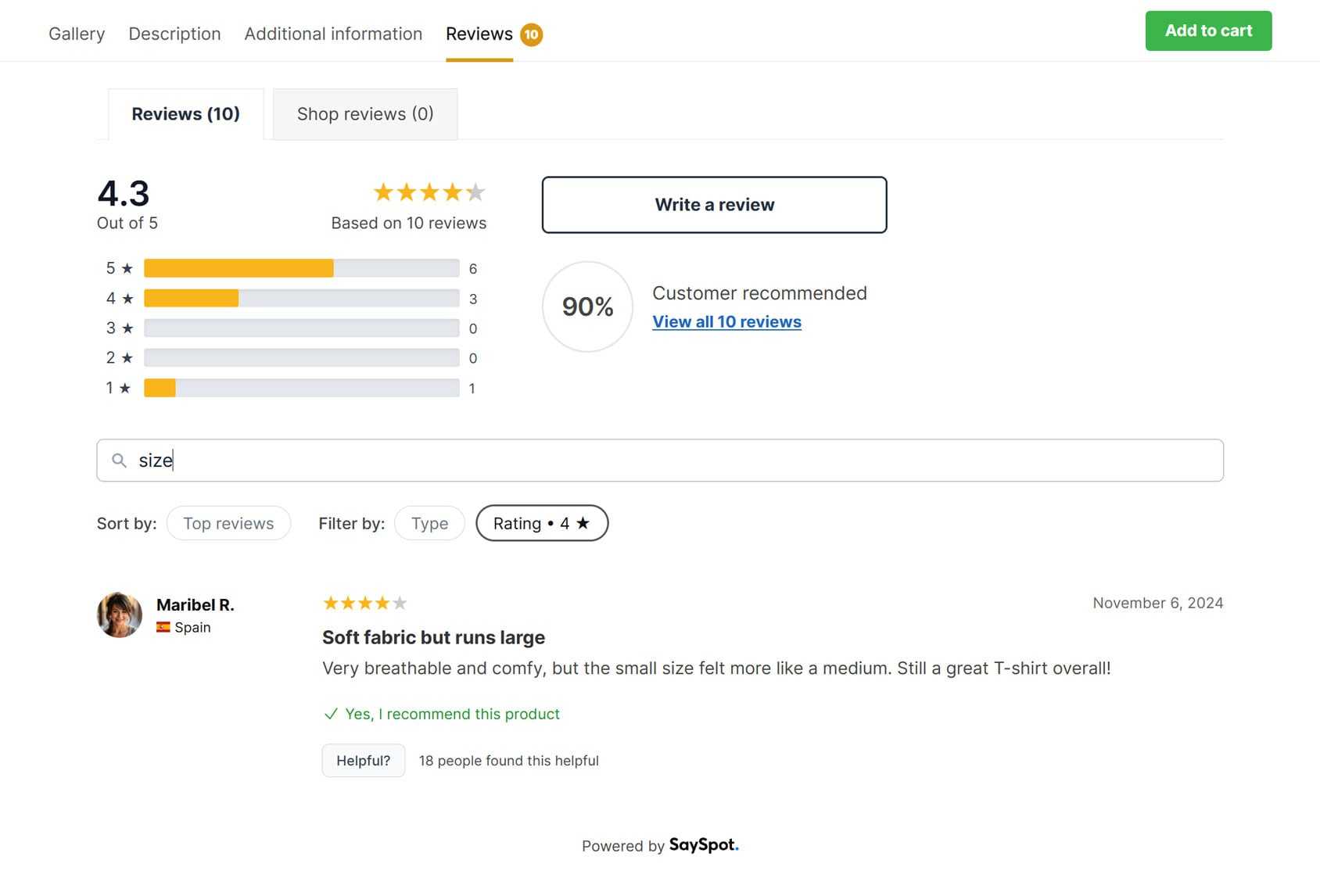 Customer Reviews Example