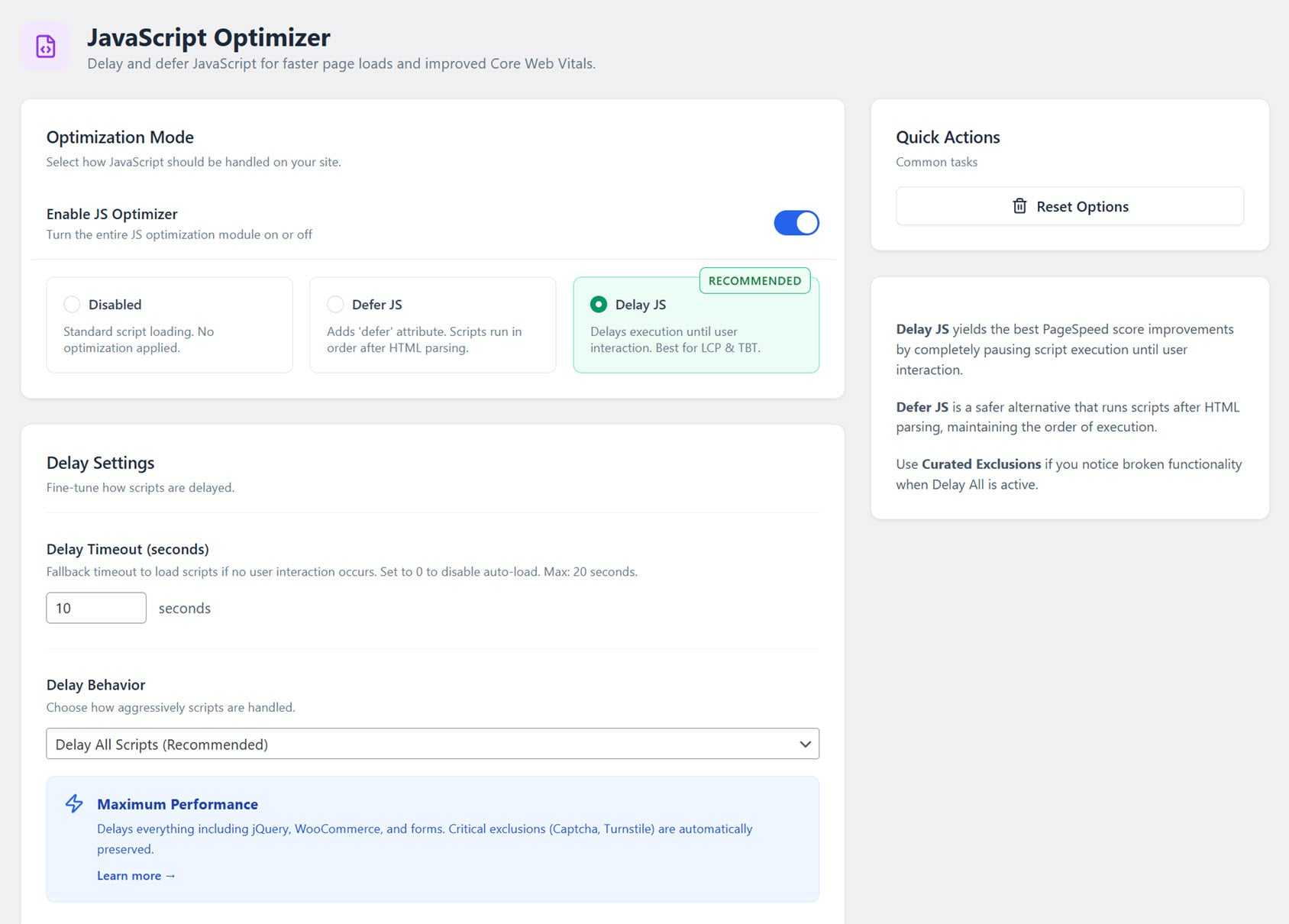 Turbo Plugin JavaScript Optimizer 