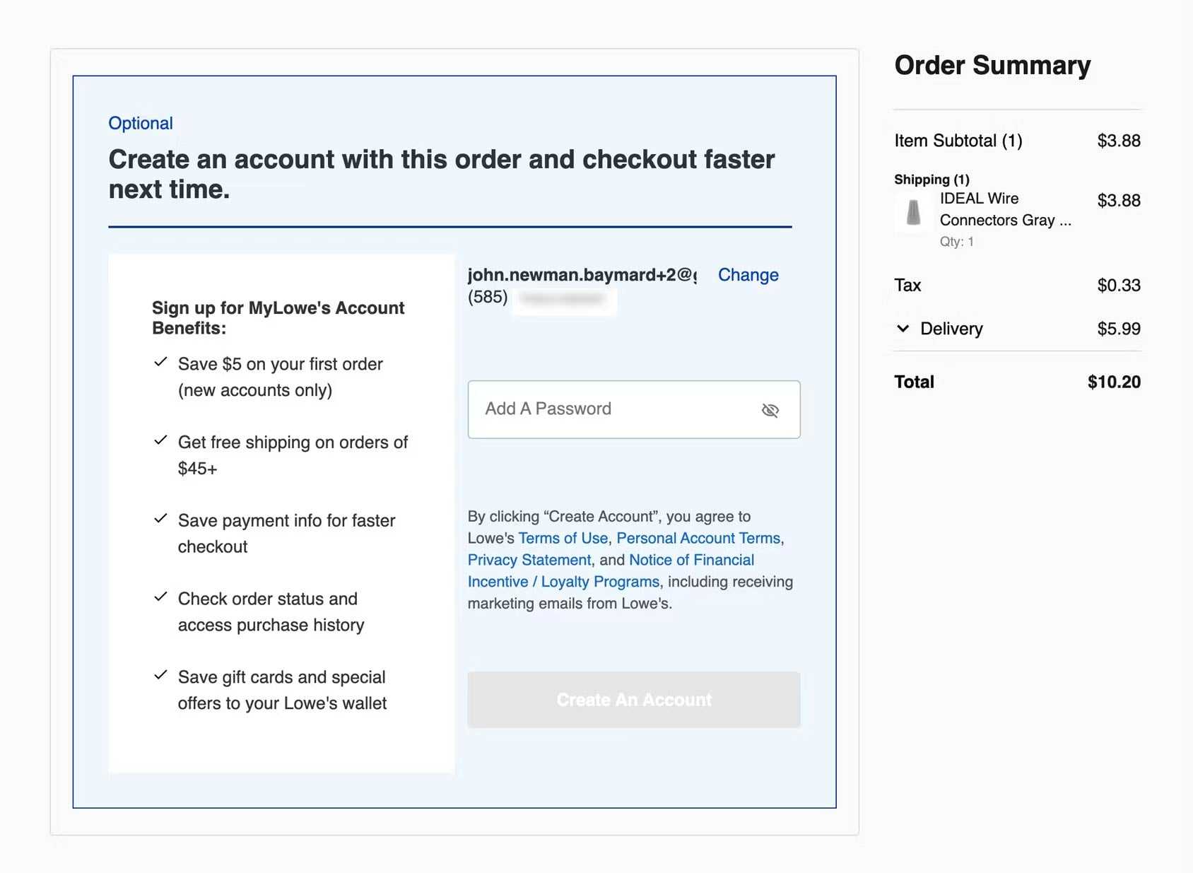 eCommerce Order Confirmation Page Exmaple 