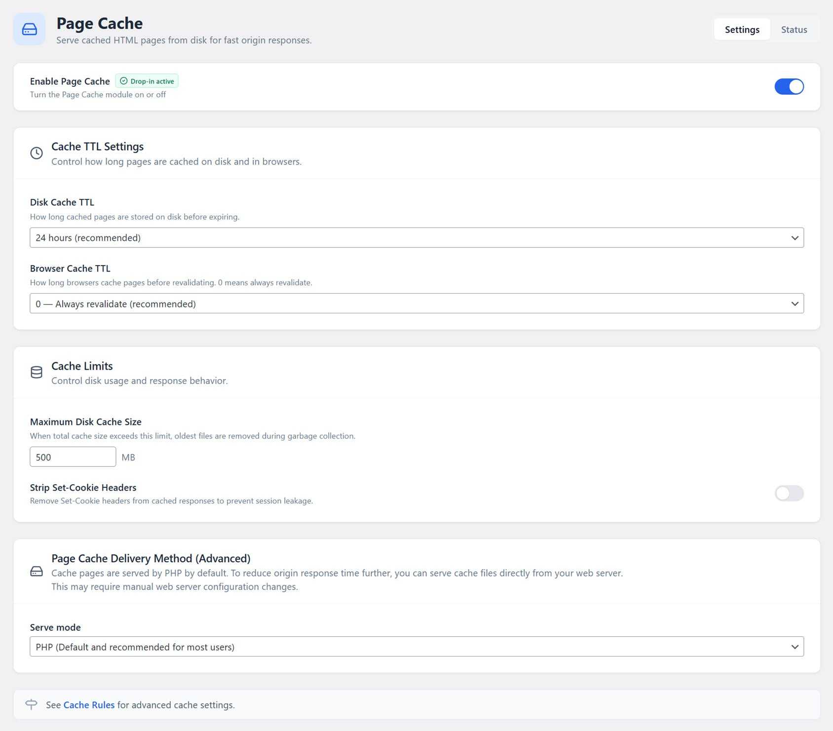 Turbo Plugin Page Cache Module