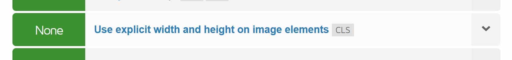 GTmetrix highlights any images without width and height attributes. 