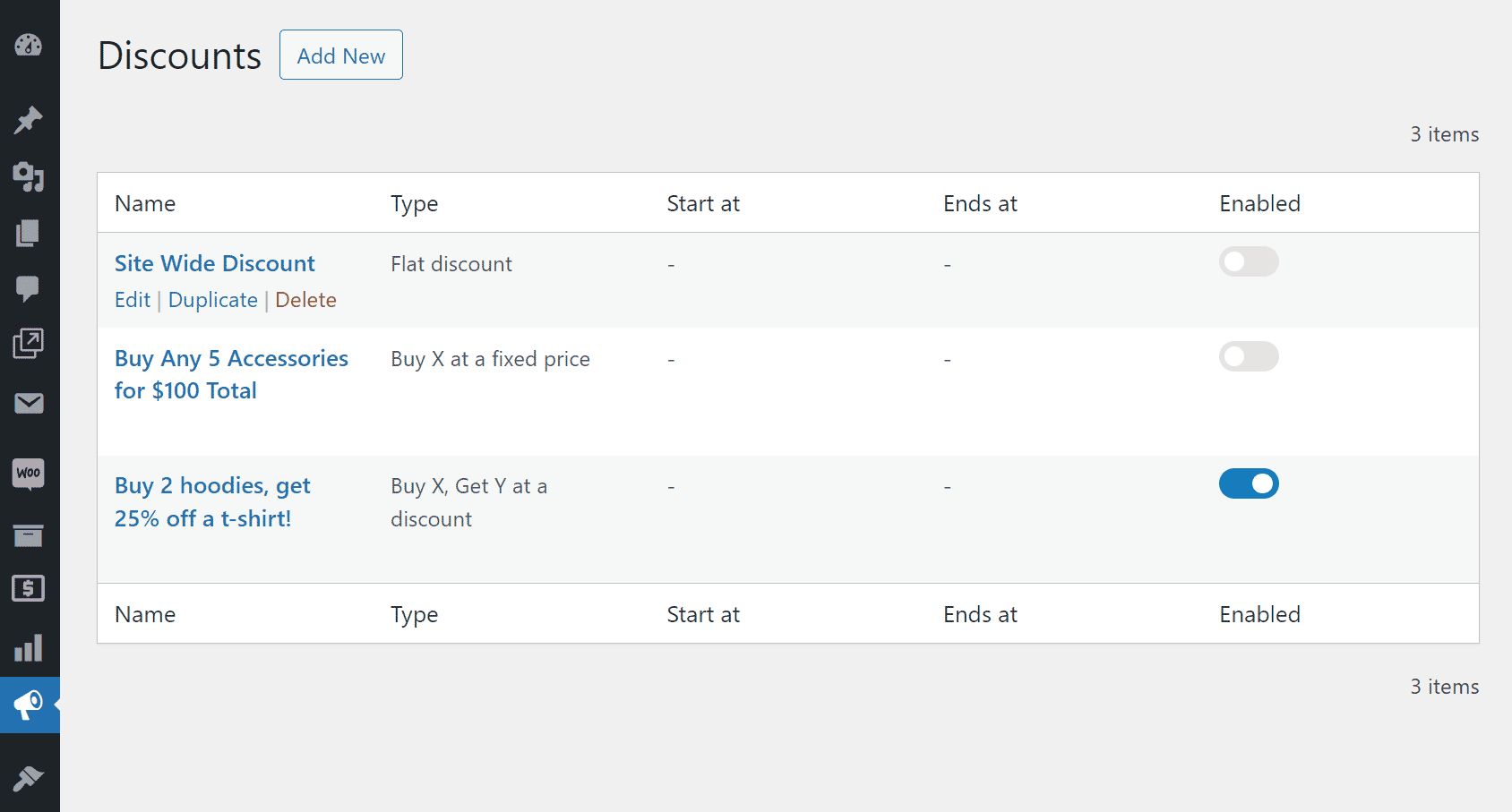 Manage Discounts