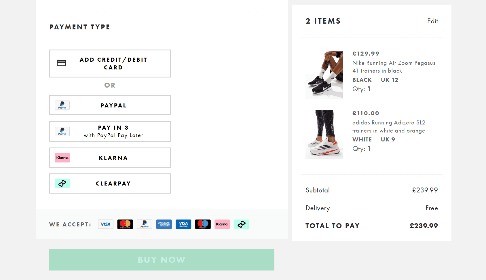 ASOS Checkout