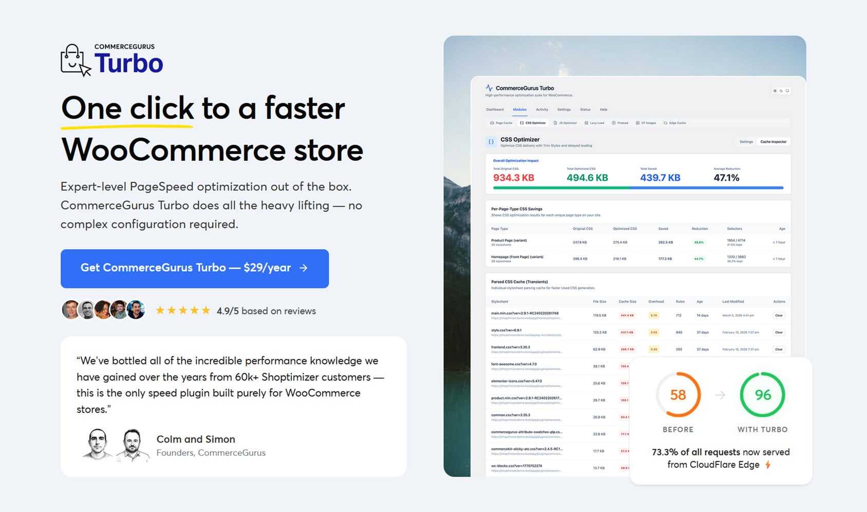 CommerceGurus Turbo Plugin Landing Page