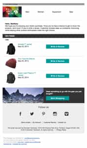 Mountain Hardware review request email