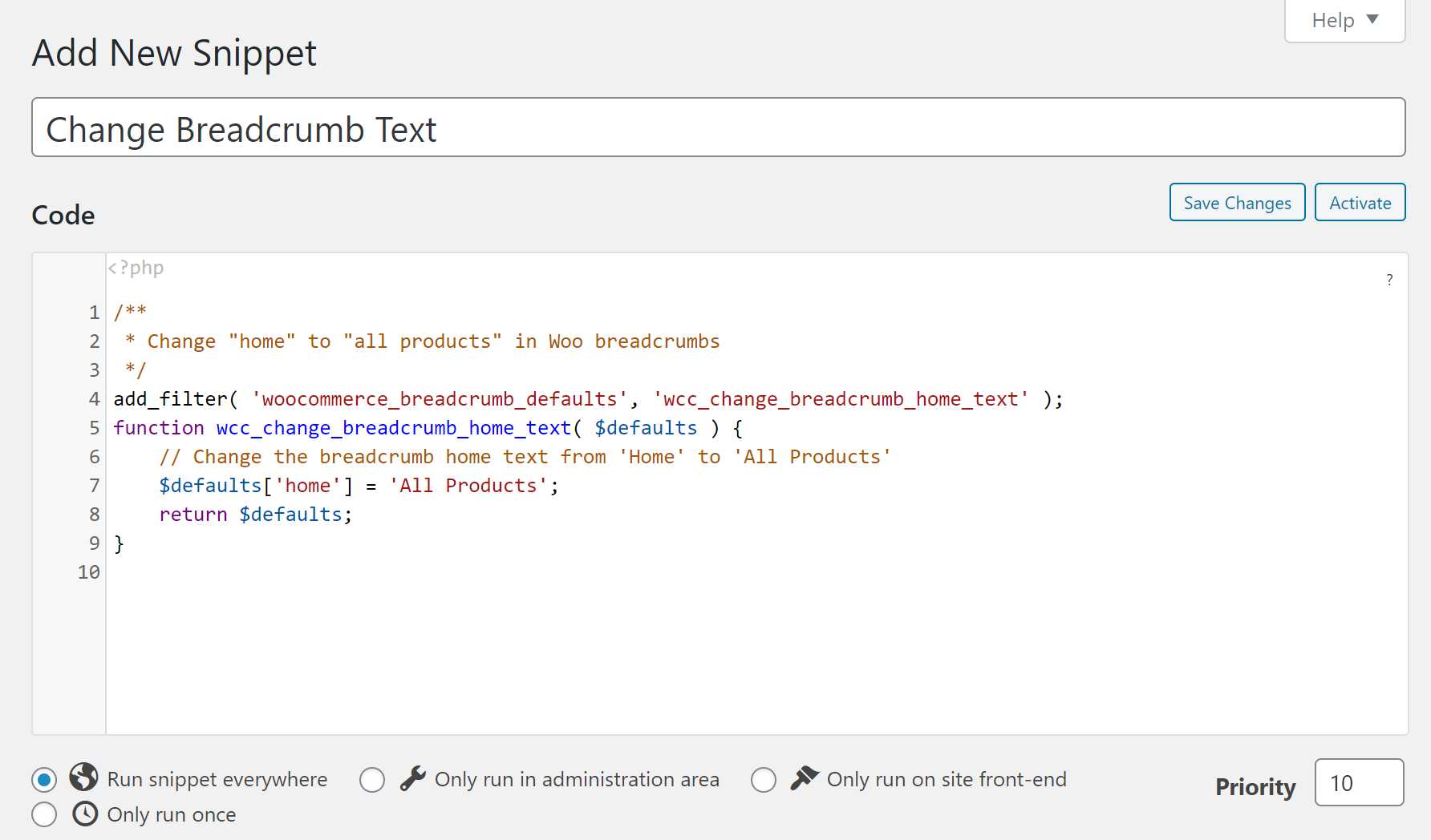 Change WooCommerce breadcrumb hook