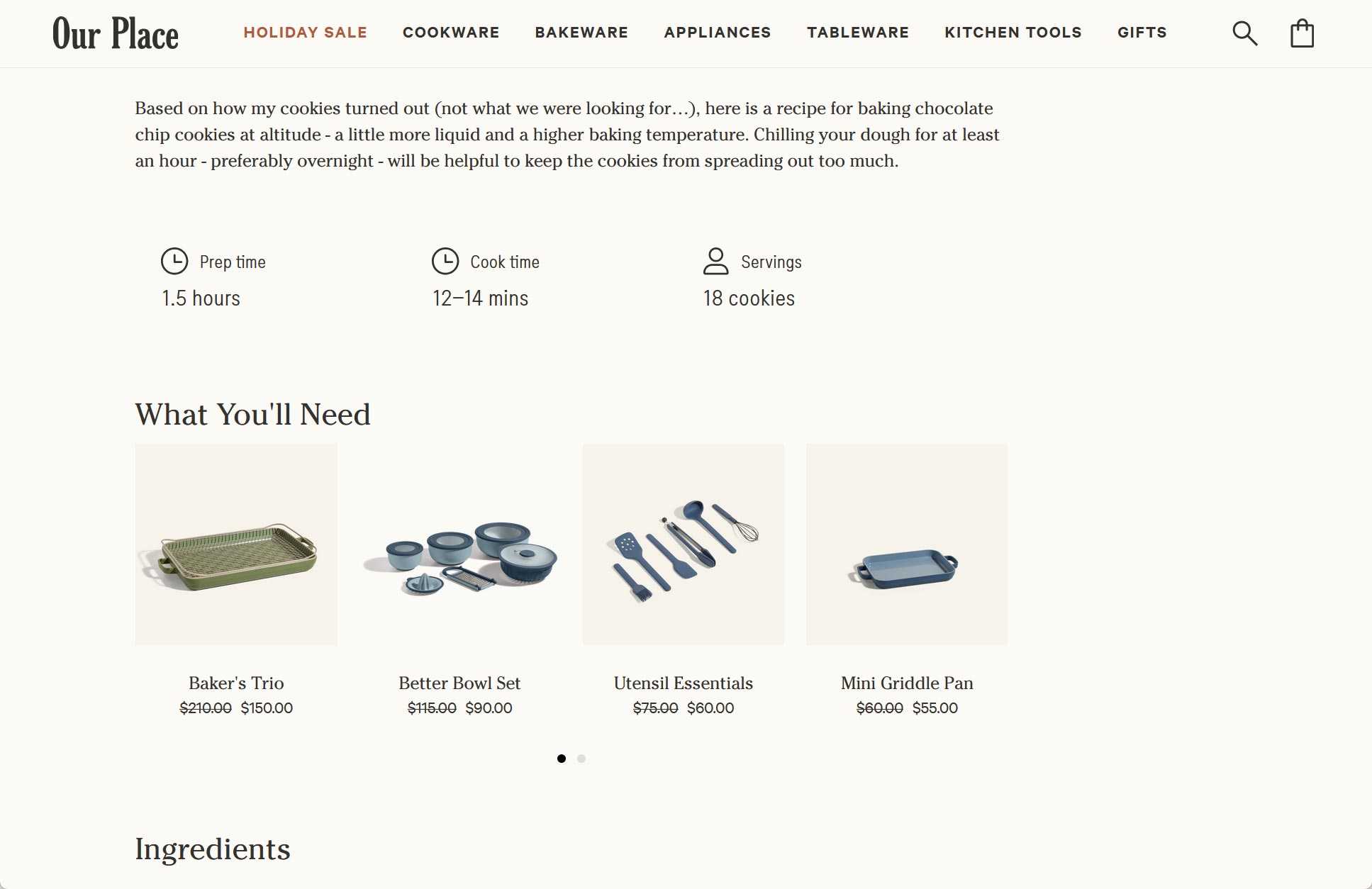 Our Place eCommerce Store Blog