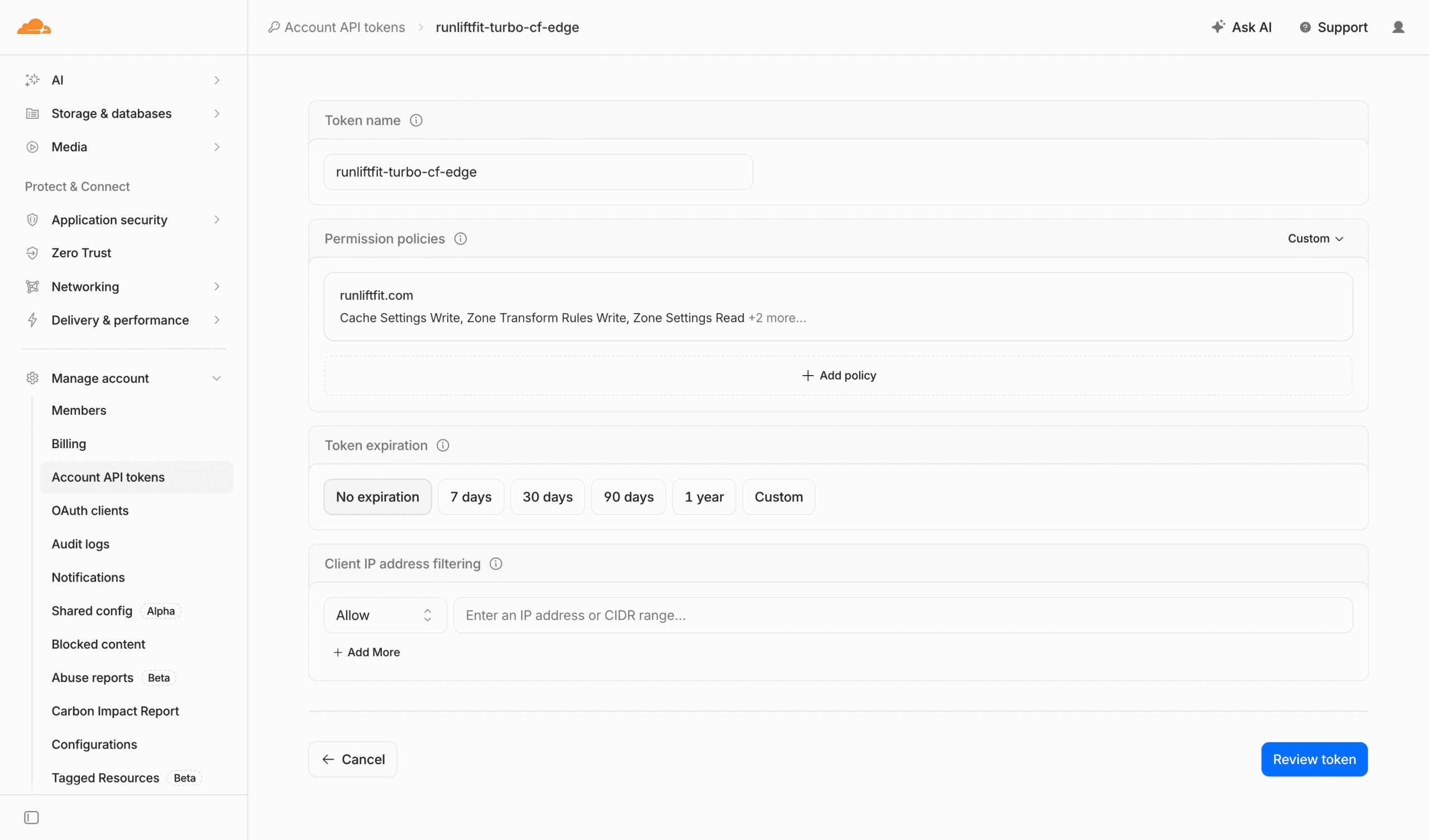 Cloudflare Account API - Permissions