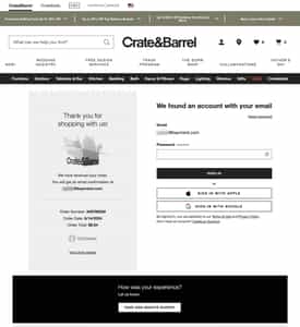 Customer Survey eCommerce Order Confirmation Page Example 