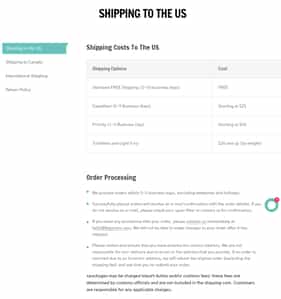 Kigurumi shipping policy