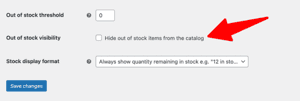 Out of stock visibility option