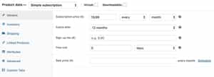 Subscriptions tab in WooCommerce