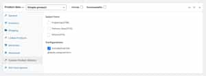 Product data screen