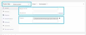 Configure product data box