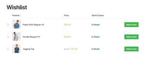 eCommerce Wishlist Example