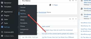 WordPress Reading Settings Menu