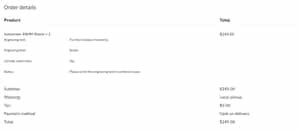 WooCommerce order details screen