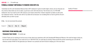 Negative review on Maybelline