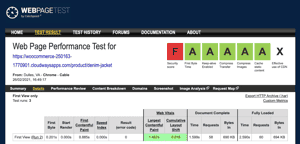 WebPageTest test