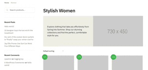 Custom product category title displayed