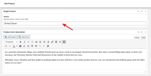 Author Field in WooCommerce