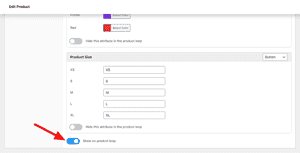 Show swatches on product loop