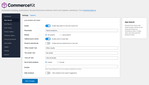 CommerceKit Ajax Search Admin
