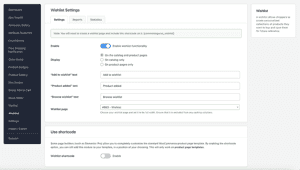 CommerceKit Wishlist Settings
