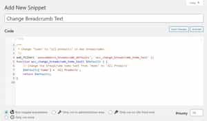Change WooCommerce breadcrumb hook