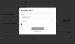 Login pop-up